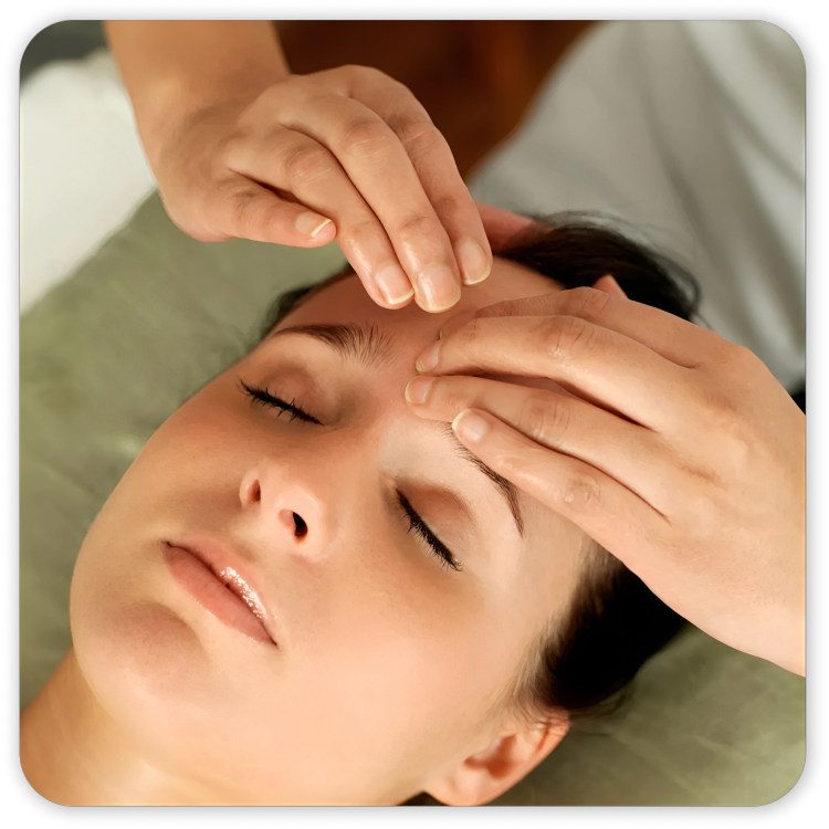 tmpo9mgdtyl Woman receiving a facial massage treatment.